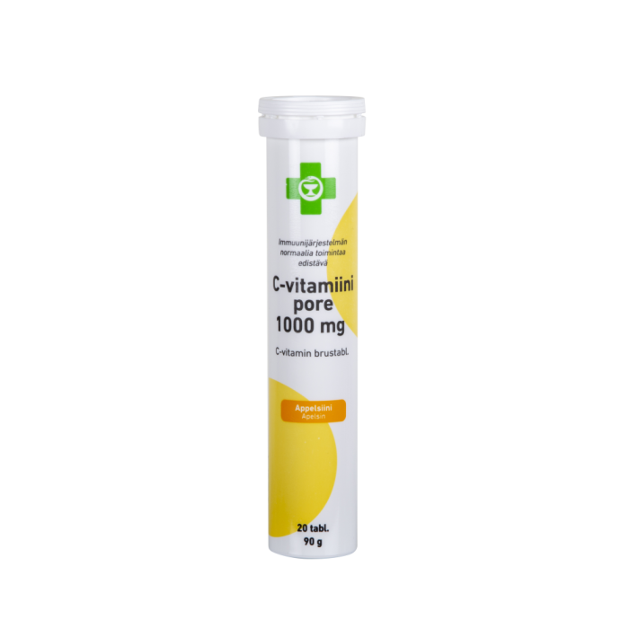 APTEEKKI C-vitamiini Pore appelsiini 1000 mg 20 tabl