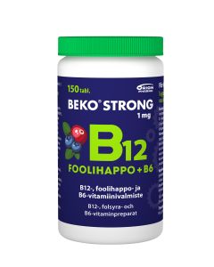 Beko Strong B12+foolihappo+B6 mustikka-karpalo 150 purutabl