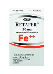 RETAFER depottabletti 50 mg 100 kpl
